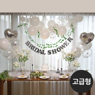 파티솝 브라이덜샤워 파티용품 생일파티용품 생일파티, 실버(4인 세트- 총8종)