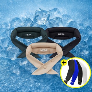 네파 2025년 S/S 여름 냉감 넥쿨러+자외선차단 쿨토시 SET, 다크그레이, 블랙, 1개