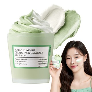 풀리 비건 그린 토마토 젤라또 팩 클렌저, 1개, 100ml