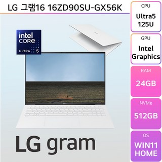 LG 그램 16인치 코어울트라5 WQXGA PD충전 화이트