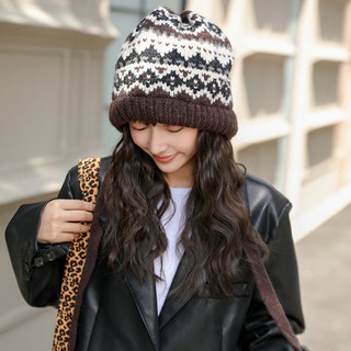 아리샵 투웨이 노르딕 니트 스트링 겨울 뜨개 벙거지 보닛햇 바라클라바 모자 상품 이미지