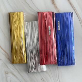 20cm KAY-JAY 컷팅빵끈 – 약 800개 입입, 골드 컬러 선물포장 및 식빵 포장에 적합한 철끈 비닐 포장 빵끈 20