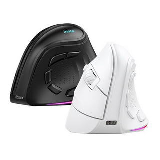 아이노트 LED 충전식 9버튼 무선 블루투스 버티컬 마우스 VM530RB, BLACK