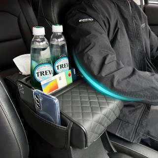 세이보링 차량용 콘솔쿠션 팔걸이쿠션 팔꿈치쿠션, 1개, 블랙