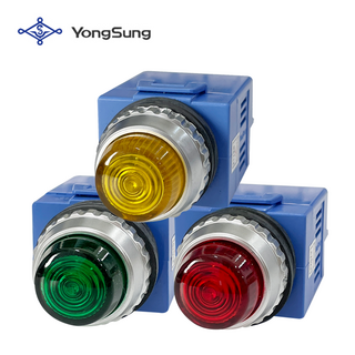 용성전기 PL램프 YSPL3-AL22 30파이 AC220V LED PL등, 황색, 1개