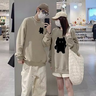 커플 맨투맨 1+1 캐주얼 고급 남녀 티셔츠 봄가을 루즈핏 데일리 맨투맨 코트 패션 라운드 상의 2P SJS