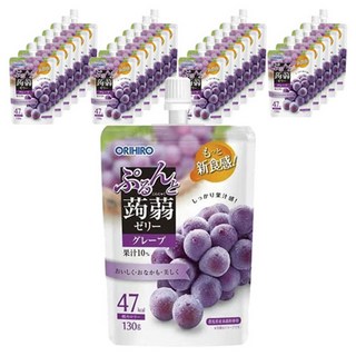 오리히로 탱글 곤약젤리 포도맛, 24개, 130g