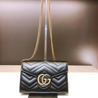 구찌 마몬트 마틀라세 미니 체인 숄더 크로스-블랙 474575 DTD1T 1000