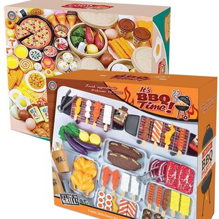 국내출고 어린이 소꿉놀이 장난감 선물세트 주방 요리 모형 음식 용품 KC인증 상품, 구성품A 바비큐 소꿉놀이 세트, 1개