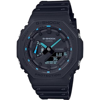 무상 G-Shock GA2100-1A2 남성 네온 악센트 시계 블루 블루