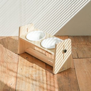우드팟 강아지밥그릇 고양이물그릇 애견 식기 높이조절 2구 식기단품(그릇 제외), 1개, 아이보리