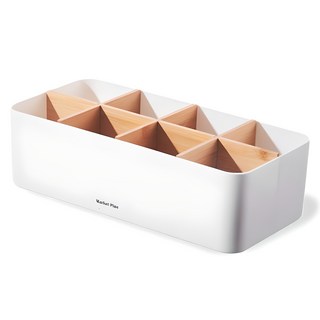 마켓플랜 칸막이 수납 정리함 8칸, 화이트, 1개