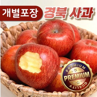 [개별포장] 경북 부사 정품 사과 산지직송, 1박스, 5Kg 중소/중과 혼합