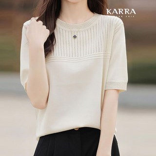 KARRA 켈리펀칭반팔니트_A4M0433