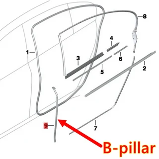 51357179123 BMW 7 시리즈 F01 F02LCI 730Li 의 전면 및 문짝 프레임 고무 스트립에 적합, 01 빠른, 11 Number 9 L