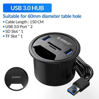 ORICO 데스크 그로멧 USB 3.0 허브 사운드 카드 5Gbps 고속 유형 C 분배기 SD TF 독 스테이션 헤드폰 마이크 데스크탑 PC 데스크용 오디오 인터페이스 어댑터, USB 3.0 SD TF, 1개