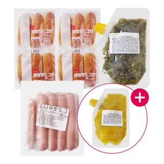 벅스웨이 숯불갈비맛 핫도그만들기세트 (10인분-머스타드소스 렐리쉬), 1개, 200g