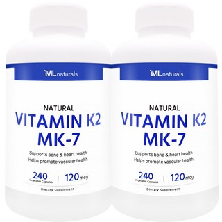 [미국빠른직구] 신제품 마이라이프 내추럴스 비타민 K2 120mcg (as MK-7), 240정, 2개