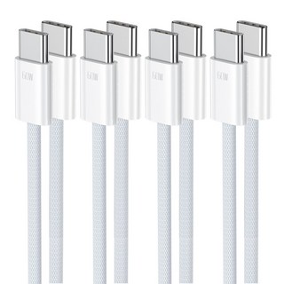 Toocki PD 60W CtoC 480Mbps 초고속 충전 케이블, 4개, 화이트, 1m