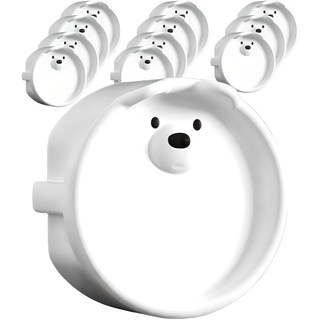 원더파파 귀여운 곰돌이 콘센트 안전마개, 12개, 화이트