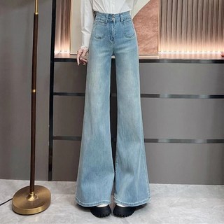 besteffie 여성용 데님 와이드 팬츠 하이웨스트 캐주얼 봄여름가을 일자핏 단톤 여자코디 청바지 K18