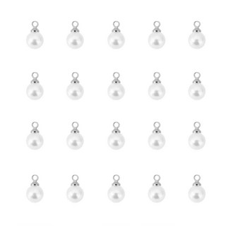 서밋 진주 단추 20개 (6mm / 8mm / 10// / 12mm), 1개, 실버 8mm