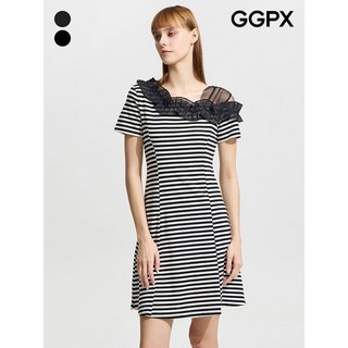 GGPX 포인트 레이스 숄더 스트라이프 원피스 GP5OP059F