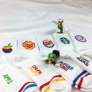 파인삭스 남녀 로고스2 골지 중목 양말