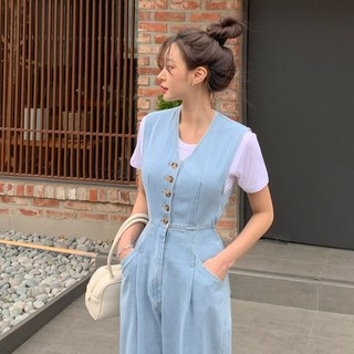 떳다그녀 로하다 데님 점프수트