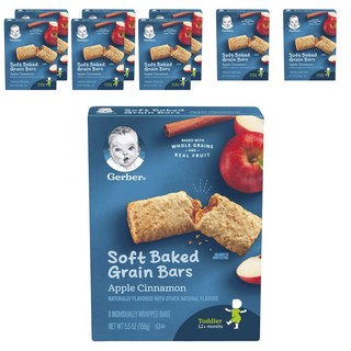 거버 소프트 베이크드 그레인 바 어린이곡물과자 19g, 사과 + 계피(Apple + Cinnamon), 72개