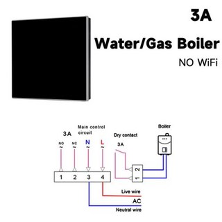 리모컨 온도조절기 가스 디스플레이 전기 스마트 와이파이 온도 물 터치 스크린 바닥 난방 보일러, NO WiFi 3AGas Boiler_CHINA, 1개