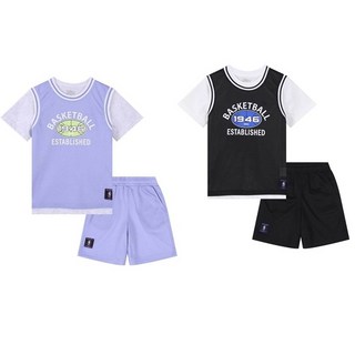 NBA키즈 신구로 나시+반팔티 + 팬츠 로 구성된 3PCS NBA 코트 리더 폴리 메쉬 세트 K252ST020P_2