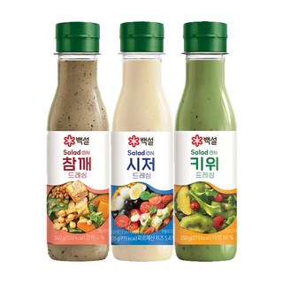 CJ 백설 드레싱 3종 혼합 (참깨240g+시저235g+키위250g), 1세트, 725g