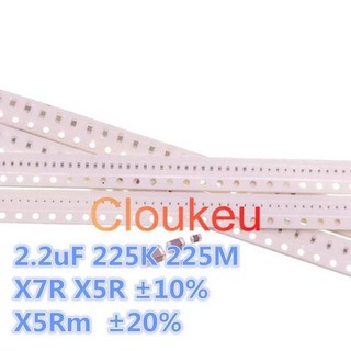 2.2µF 225K X7R 세라믹 칩 커패시터 0201 규격 – 50개 묶음 (6.3V, 10V, 16V, 25V, 50V, 100V, 250V, 500V, 630V) / 2.2µF 500V X7R 09 2220 250v 225k