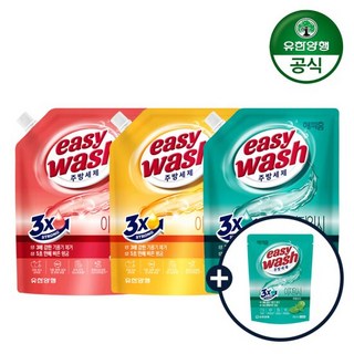 해피홈 주방세제 이지워시 1000mL 4개+증)200ml, 1L, 4개