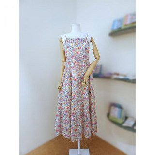 T244AOP257W 플라워패턴 슬리브리스 원피스