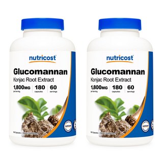 뉴트리코스트 글루코만난 600mg 캡슐 180캡슐 1서빙 1 800mg 60회분 Glucomannan Capsules [180 CAPS], 2개, 180정