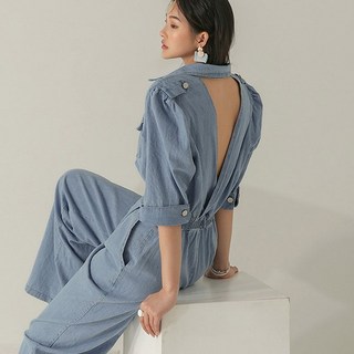 딘트 JS008 데님 점프수트