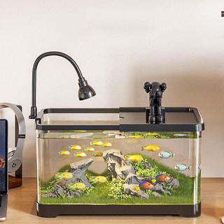 수족관어항세트 가정용 조경용 아크릴 거북이 어항 투명 어항, 1개, 검은색