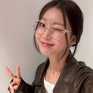 코받침 조절 하금테 사각 안경테 남자 여자 자외선차단 안경