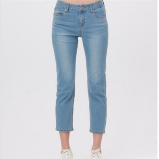 잠뱅이여성 쿨멕스기본워싱 어디에나 깔끔한 크롭일자핏 연청스판데님팬츠JN2DIG989LB