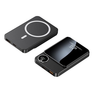 맥세이프 보조배터리 10000mAh 무선 대용량 가벼운 아이폰 갤럭시 사용가능 블랙 상품 이미지