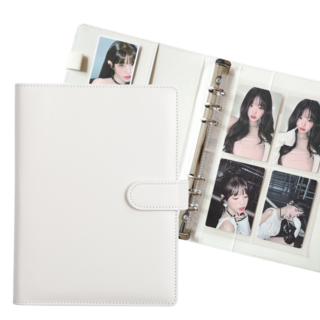 봄봄 마카롱 6공 포카바인더 A5 속지포함 다이어리 앨범, 10매, 화이트