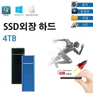 이동식 SSD 하드디스크 16TB 8TB 4TB 2T 1T 고속, 실버, 500GB