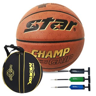 STAR 스타 농구공 챔프 그립 CHAMP GRIP BB4657, 챔프 그립+프로 공가방+프로 볼펌프, 1개