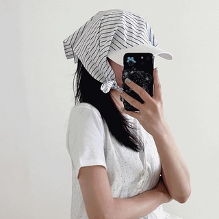 [핏예쁨]햇빛차단 힙템 4color 클래식스트라이프스카프캡모자