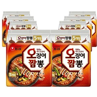 농심 고시원 자취템 야식 오징어짬뽕(124gX40) pc방 만화방 해장, 10개