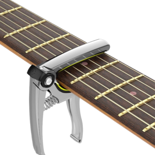 통기타 카포 고급 4 in1클립 합금 티타늄 어쿠스틱 및 일렉트릭 기타용 다기능 피크 홀더 스트링 커팅/빠른 튜닝/시작 네일 기능 액세서리, 실버, 1개