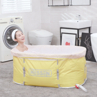 [홈쇼핑 최저가] 바디조이 1초 원터치 접이식 욕조 롱바디 사우나 반신욕 25년 최신형, 롱바디 옐로우