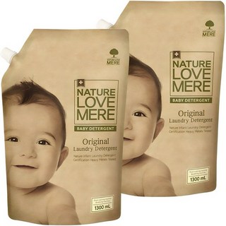 네이쳐러브메레 유아 오리지널 세제 리필형 허브가든향 1300 ml, 1.3L, 2개